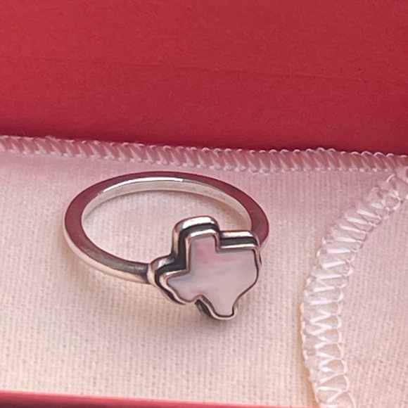 James Avery Silver Texas State gemstone Ring white doublet - Picture 2 of 9